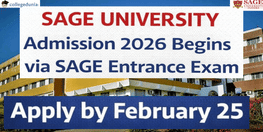 SAGE University Admission 2026 Begins via SAGE Entrance Exam Apply by February 25